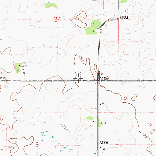 Topographic Map of Summit Cemetery, MN