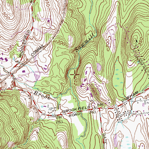 Topographic Map of Asmun Brook, CT