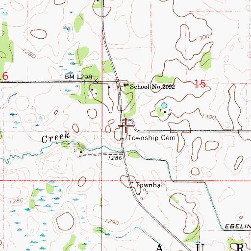 Topographic Map of Aurora Township Cemetery, MN