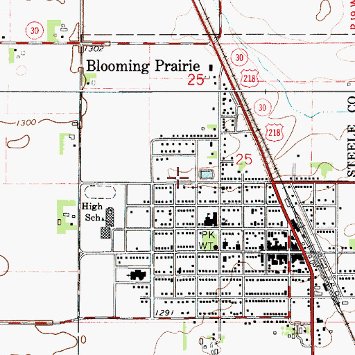 Topographic Map of Prairie Manor, MN