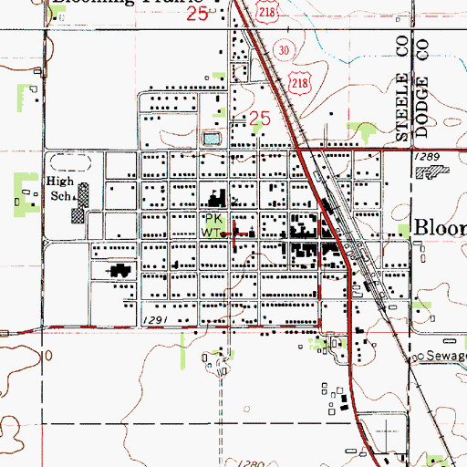 Topographic Map of Saint Columbanus Church, MN