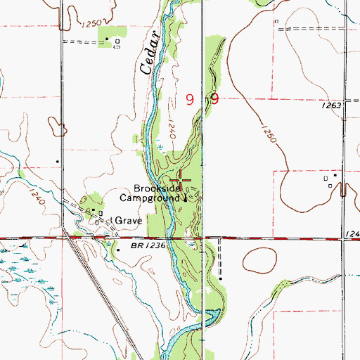 Topographic Map of Brookside Campground, MN