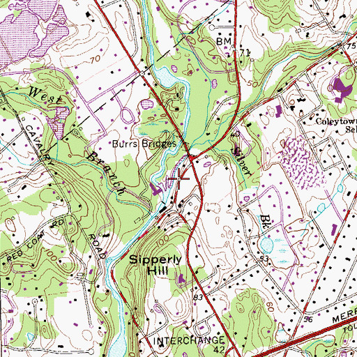 Topographic Map of Aspetuck River, CT