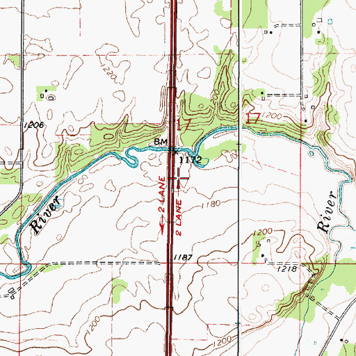 Topographic Map of Straight River North Bound Rest Area, MN