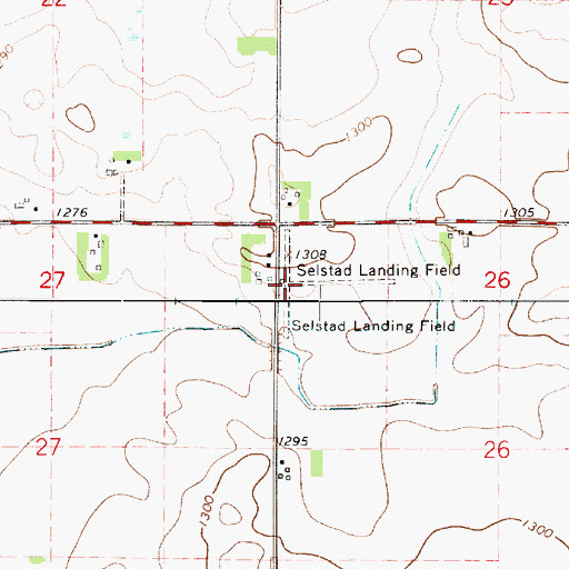 Topographic Map of Selstad Landing Field (historical), MN