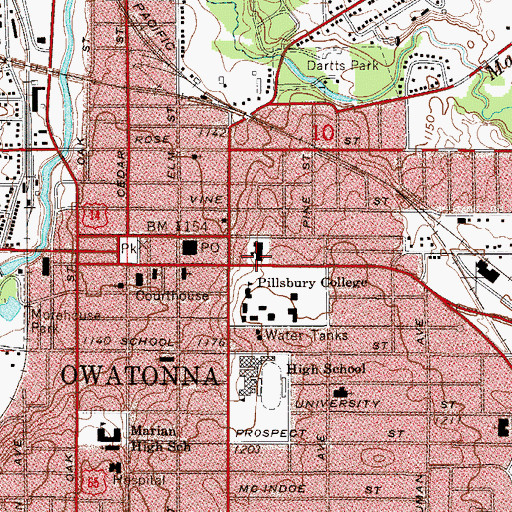Topographic Map of Washington Elementary School, MN