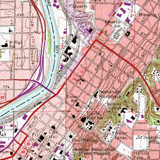 Topographic Map of Immanuel Lutheran Church, MN
