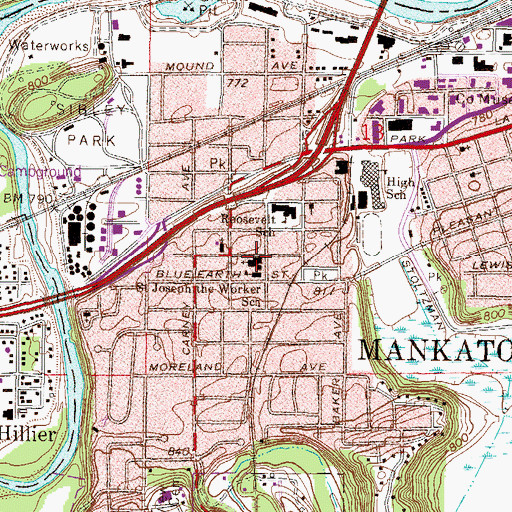 Topographic Map of Saint Joseph the Worker Catholic Church, MN