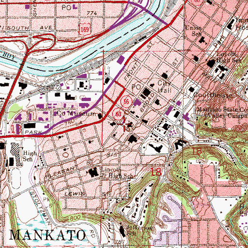 Topographic Map of Saint John the Baptist Catholic Church, MN