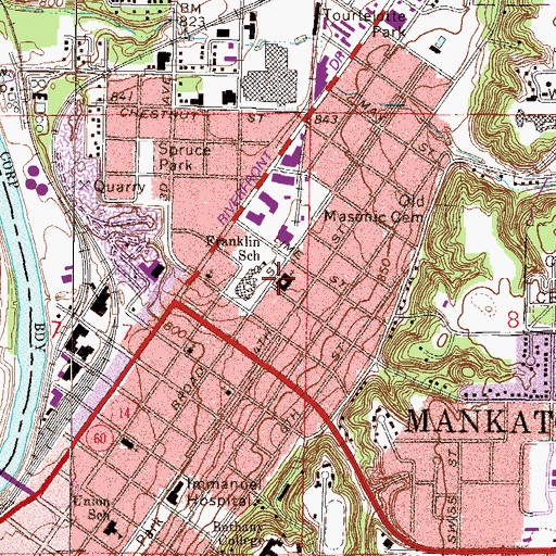 Topographic Map of Our Savior's Lutheran Church, MN
