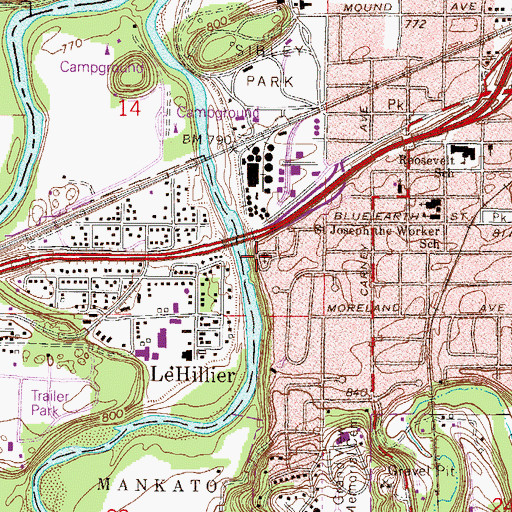 Topographic Map of Victory Life Church, MN