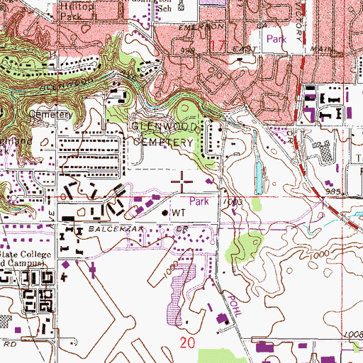 Topographic Map of Hope Baptist Church, MN
