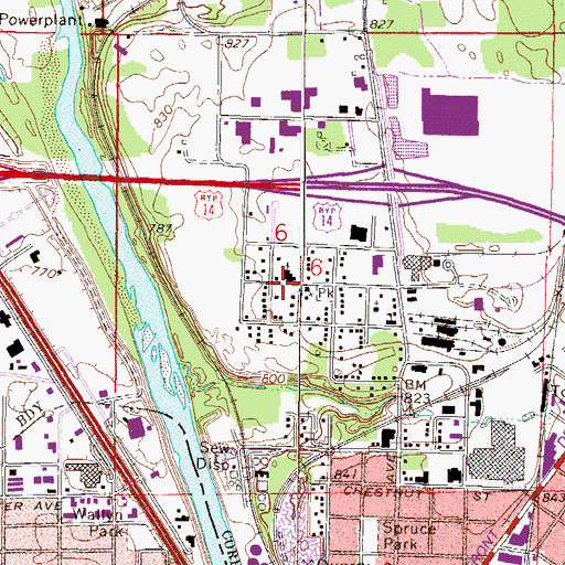 Topographic Map of Grace Baptist Church, MN