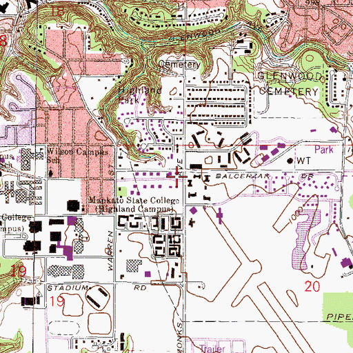 Topographic Map of Bethel Baptist Church, MN