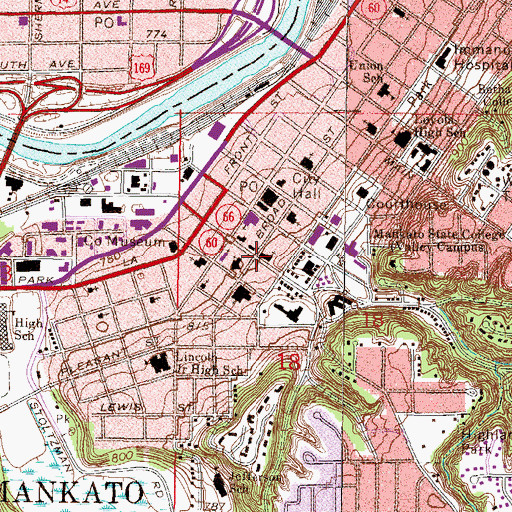 Topographic Map of Saint John's Episcopal Church, MN