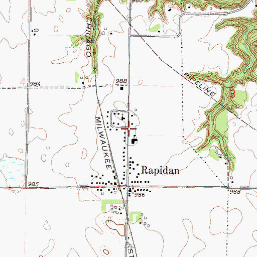 Topographic Map of Calvary Lutheran Church, MN