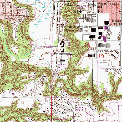Topographic Map of Mankato House Health Care Center, MN