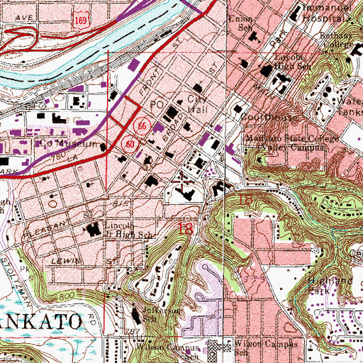 Topographic Map of Blue Earth County Heritage Center Museum, MN