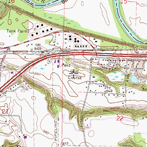 Topographic Map of Minneopa Golf Club, MN