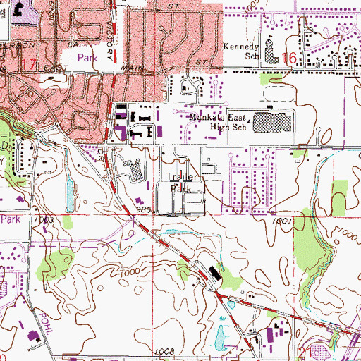Topographic Map of Eastwood Manor Mobile Home Park, MN