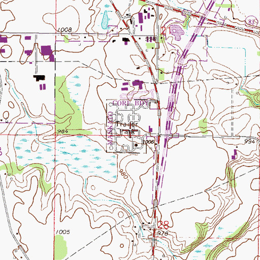 Topographic Map of Southhaven Mobile Home Park, MN