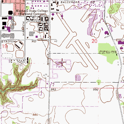 Topographic Map of University Park of Mankato, MN