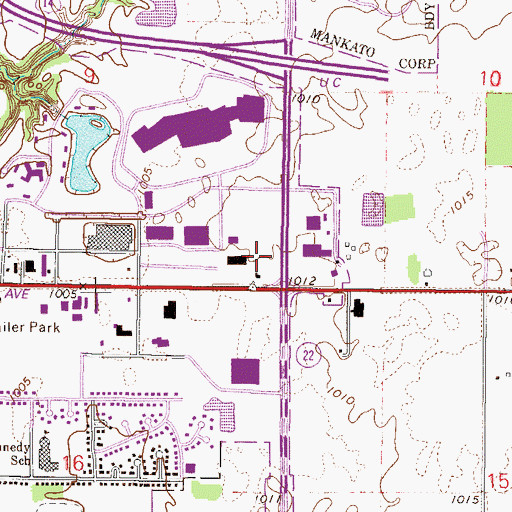Topographic Map of Madison Heights Plaza, MN
