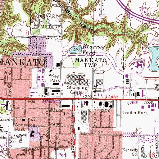 Topographic Map of Madison East Center, MN