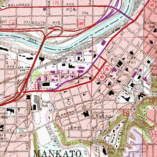 Topographic Map of Law Enforcement Center, MN
