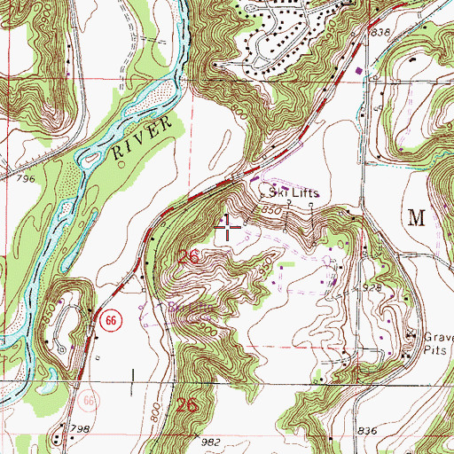 Topographic Map of Mount Kato Ski Area, MN