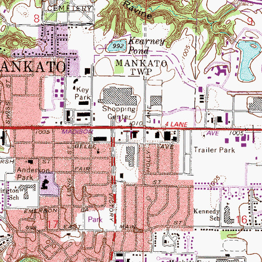 Topographic Map of Rasmussen College - Mankato Campus, MN