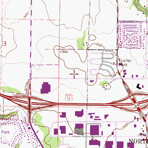 Topographic Map of Dakota Meadows Middle School, MN