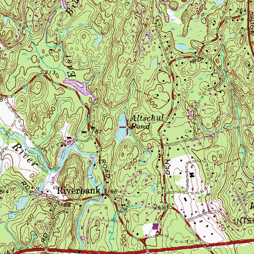 Topographic Map of Attschul Pond, CT