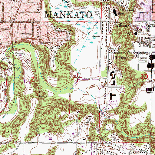 Topographic Map of Rasmussen Park, MN