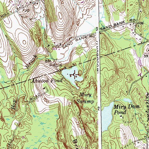 Topographic Map of Atwood Pond, CT