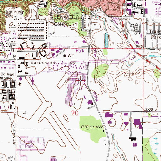 Topographic Map of Lions Park, MN