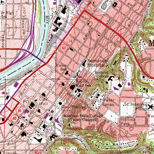 Topographic Map of Washington Park, MN