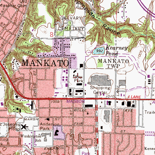 Topographic Map of Franklin Rogers Field, MN