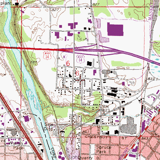 Topographic Map of Columbia Park, MN