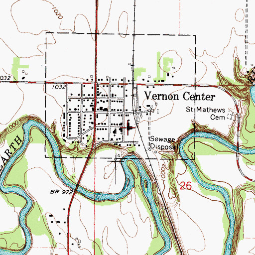 Topographic Map of Vernon Center Intermediate School, MN