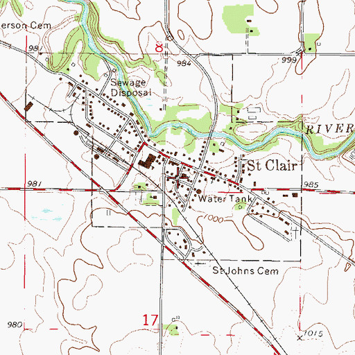 Topographic Map of Saint John's Evangelical Lutheran Church, MN