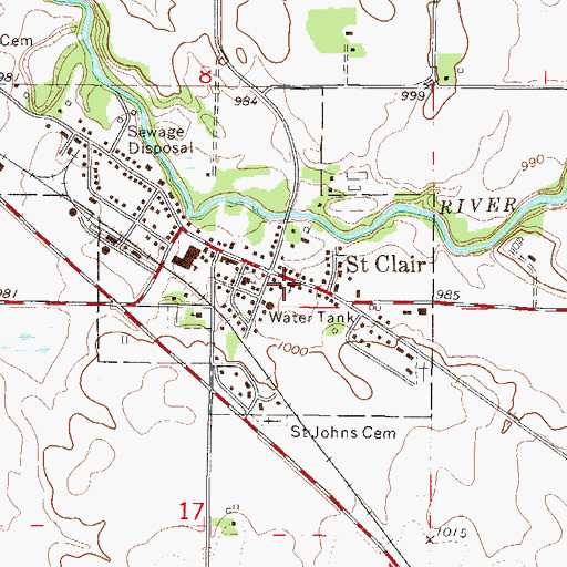 Topographic Map of Zion United Methodist Church, MN