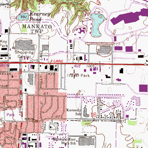 Topographic Map of High Ciara Mobile Home Park, MN