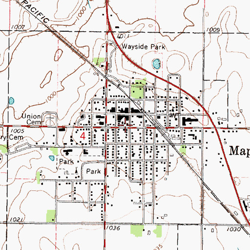Topographic Map of Mapleton Police Department, MN