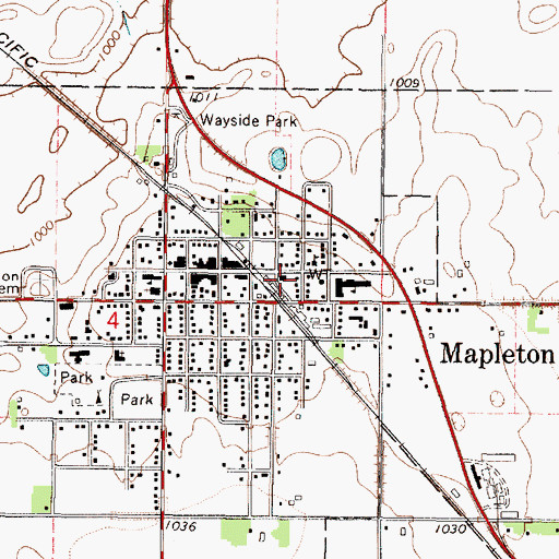 Topographic Map of Mapleton Post Office, MN