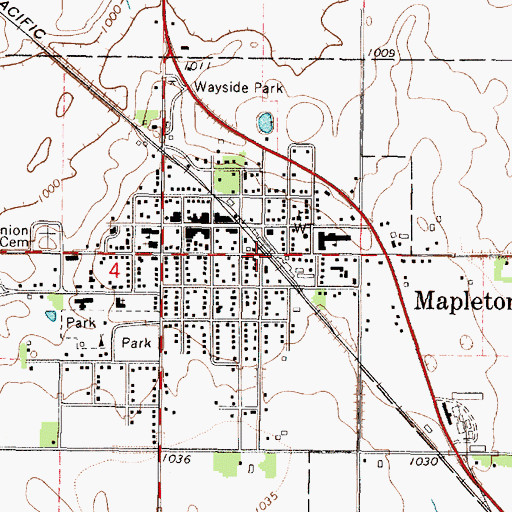 Topographic Map of Mapleton, MN