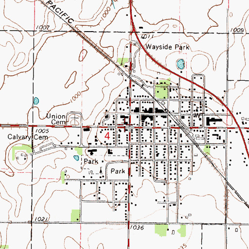 Topographic Map of Saint Johns Lutheran Church, MN