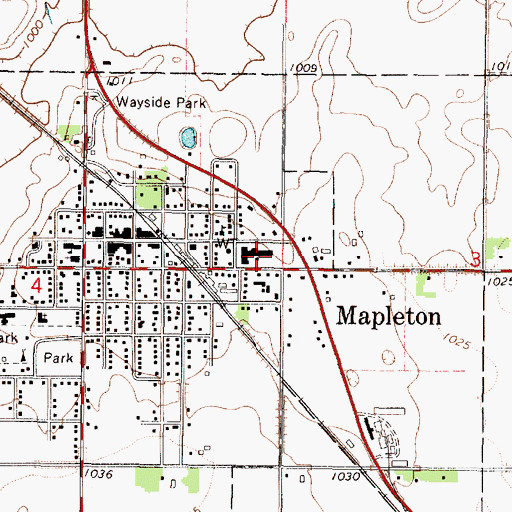 Topographic Map of Maple River High School, MN