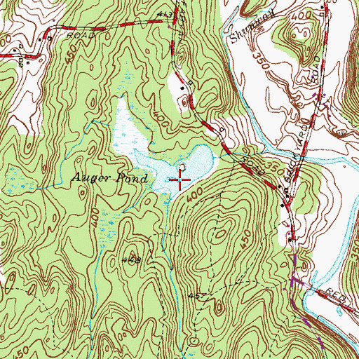 Topographic Map of Auger Pond, CT
