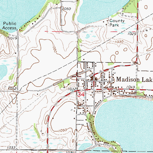 Topographic Map of Madison Lake (historical), MN